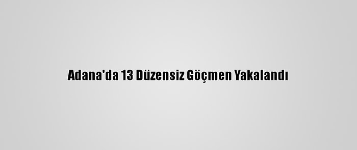 Adana'da 13 Düzensiz Göçmen Yakalandı