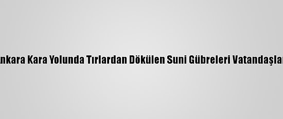 Samsun-Ankara Kara Yolunda Tırlardan Dökülen Suni Gübreleri Vatandaşlar Topluyor