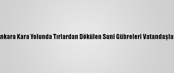 Samsun-Ankara Kara Yolunda Tırlardan Dökülen Suni Gübreleri Vatandaşlar Topluyor