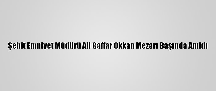 Şehit Emniyet Müdürü Ali Gaffar Okkan Mezarı Başında Anıldı