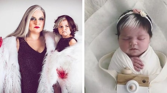 Девочка родилась с белой прядью на волосах, и ее мама помогает ей принять свою уникальность