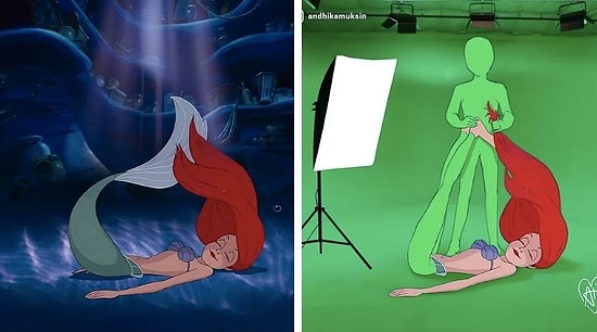 11 закулисных моментов известных сцен Диснея, как если бы это было голливудское кино