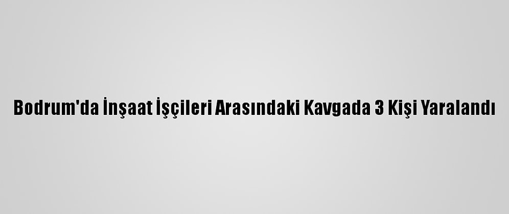Bodrum'da İnşaat İşçileri Arasındaki Kavgada 3 Kişi Yaralandı