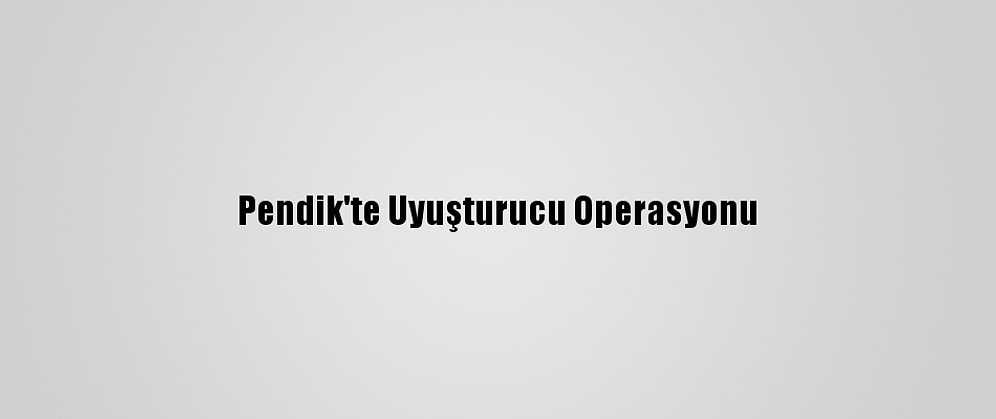 Pendik'te Uyuşturucu Operasyonu