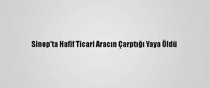 Sinop'ta Hafif Ticari Aracın Çarptığı Yaya Öldü