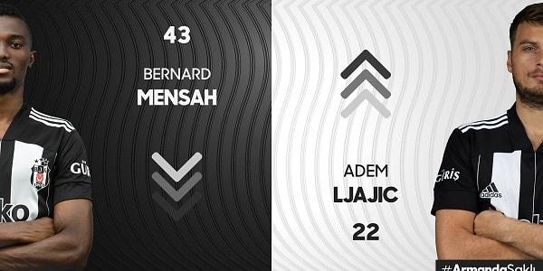 Beşiktaş'ta ikinci yarının başında Adem Ljajic, Bernard Mensah'ın yerine oyuna dahil oldu.