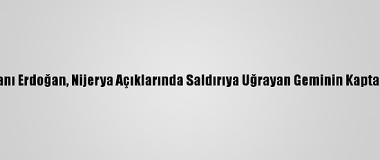 Cumhurbaşkanı Erdoğan, Nijerya Açıklarında Saldırıya Uğrayan Geminin Kaptanıyla Görüştü