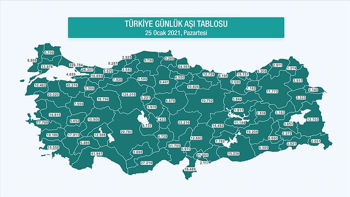 Türkiye'nin Aşı Haritası Erişime Açıldı