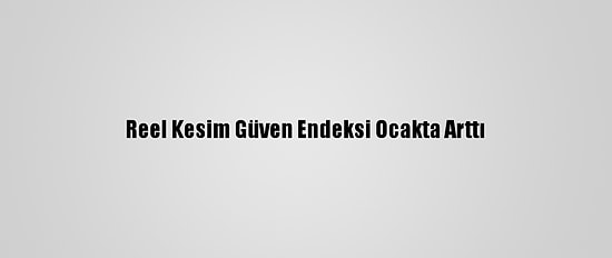Reel Kesim Güven Endeksi Ocakta Arttı
