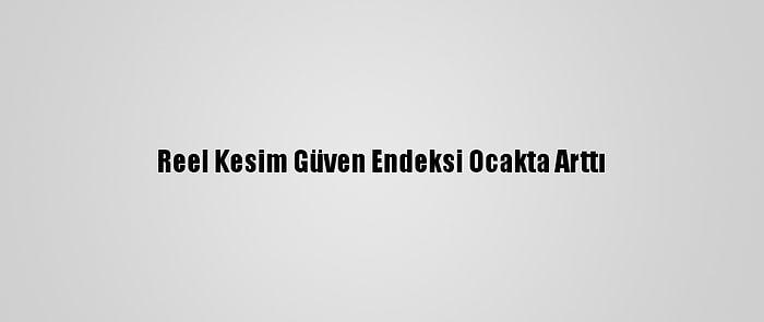 Reel Kesim Güven Endeksi Ocakta Arttı