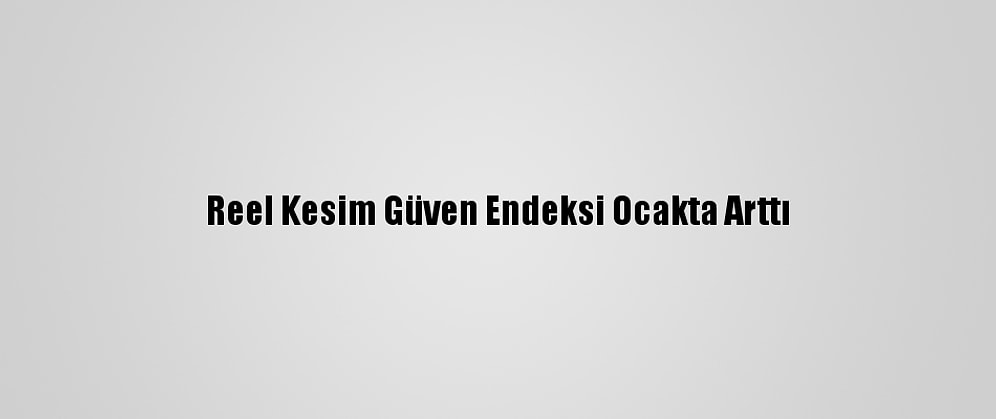 Reel Kesim Güven Endeksi Ocakta Arttı