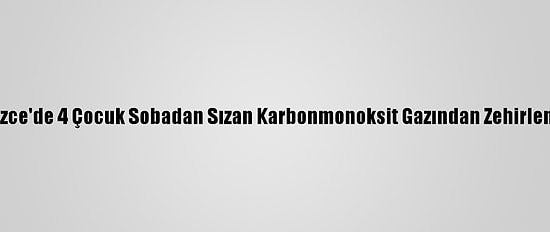 Düzce'de 4 Çocuk Sobadan Sızan Karbonmonoksit Gazından Zehirlendi
