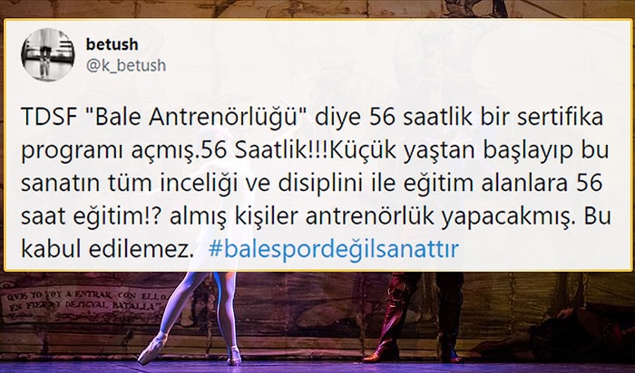 Sanat Dünyası 56 Saatlik 'Bale Antrenörlüğü' Programına Tepkili: #BaleSporDeğilSanattır