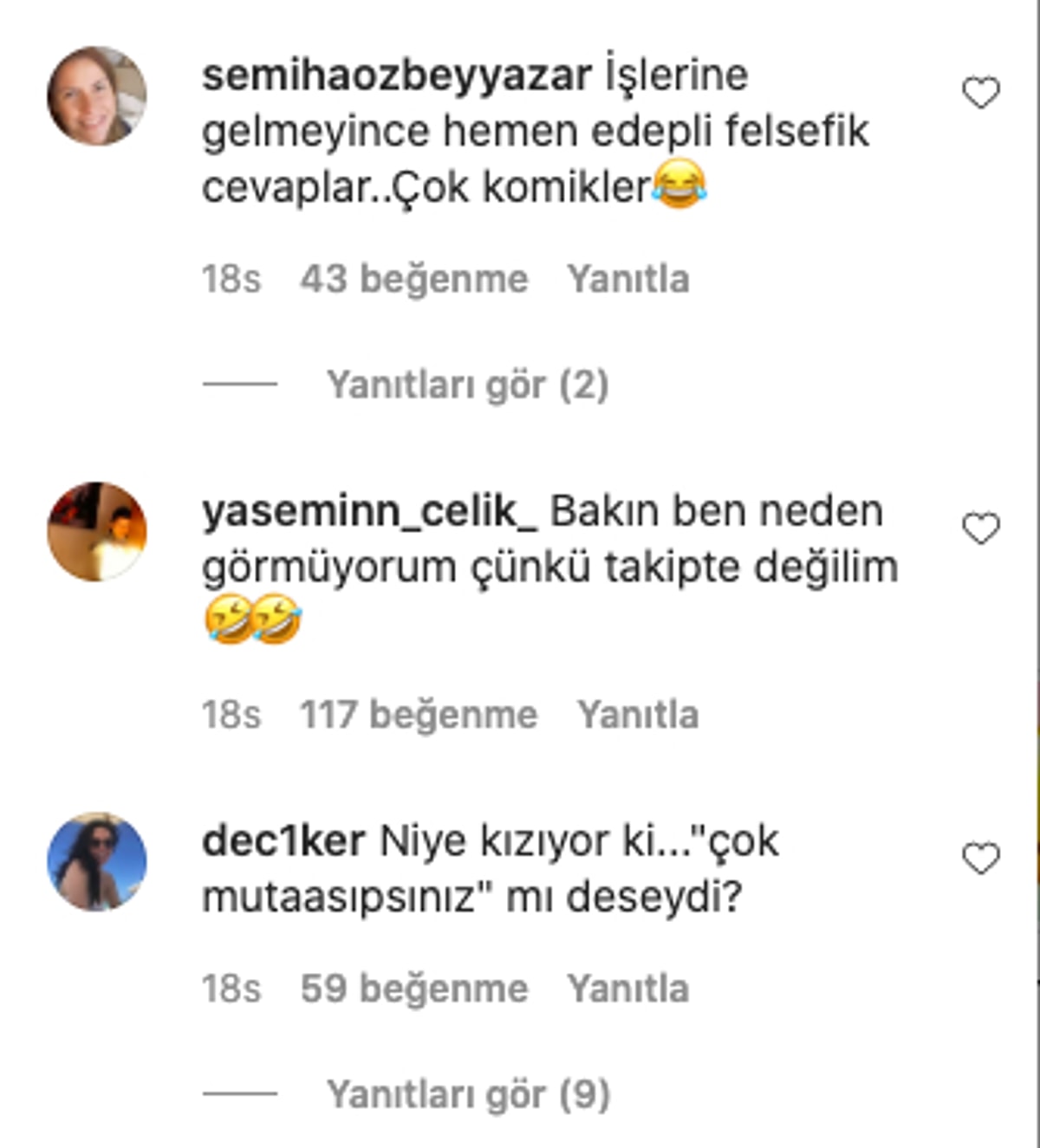 Ve ardından gelen tepkiler. 