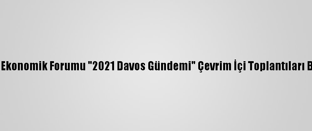 Dünya Ekonomik Forumu "2021 Davos Gündemi" Çevrim İçi Toplantıları Başladı