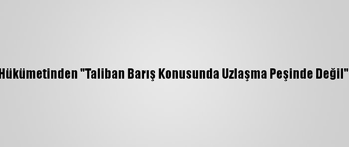 Afganistan Hükümetinden "Taliban Barış Konusunda Uzlaşma Peşinde Değil" Açıklaması