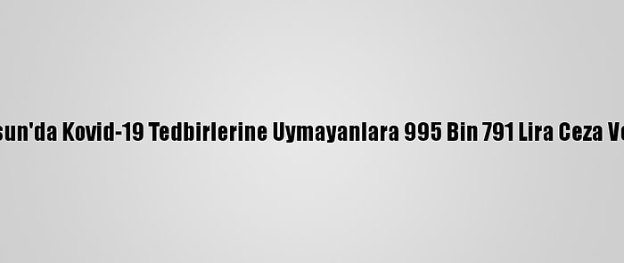 Samsun'da Kovid-19 Tedbirlerine Uymayanlara 995 Bin 791 Lira Ceza Verildi