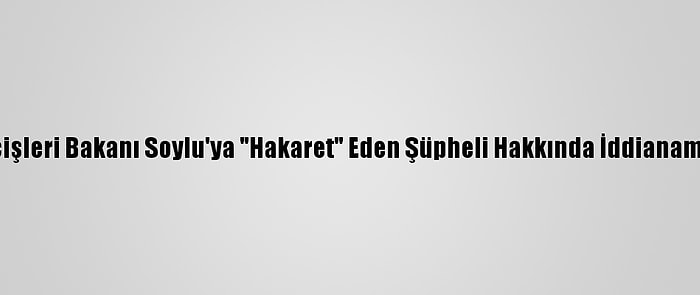 İçişleri Bakanı Soylu'ya "Hakaret" Eden Şüpheli Hakkında İddianame