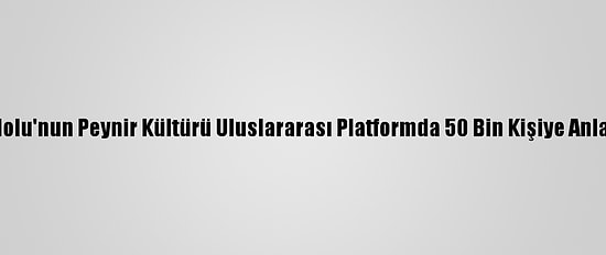 Anadolu'nun Peynir Kültürü Uluslararası Platformda 50 Bin Kişiye Anlatıldı