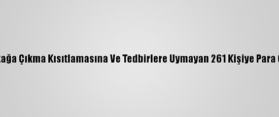 Denizli'de Sokağa Çıkma Kısıtlamasına Ve Tedbirlere Uymayan 261 Kişiye Para Cezası Kesildi