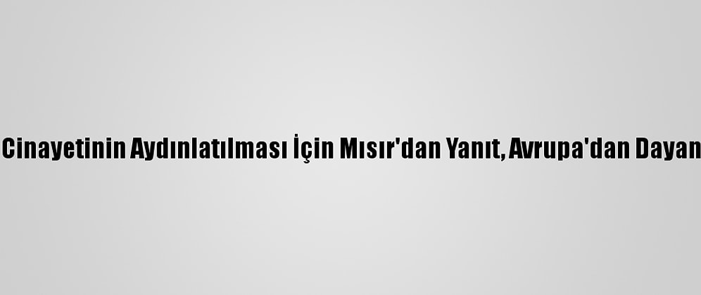 İtalya, Regeni Cinayetinin Aydınlatılması İçin Mısır'dan Yanıt, Avrupa'dan Dayanışma Bekliyor