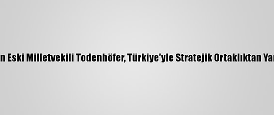 Almanya'da Parti Kuran Eski Milletvekili Todenhöfer, Türkiye'yle Stratejik Ortaklıktan Yana Olduklarını Söyledi