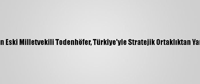 Almanya'da Parti Kuran Eski Milletvekili Todenhöfer, Türkiye'yle Stratejik Ortaklıktan Yana Olduklarını Söyledi