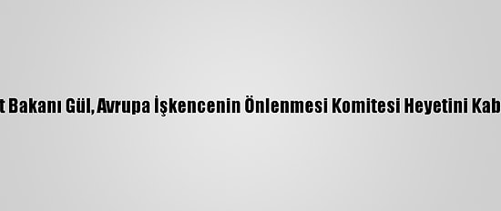 Adalet Bakanı Gül, Avrupa İşkencenin Önlenmesi Komitesi Heyetini Kabul Etti