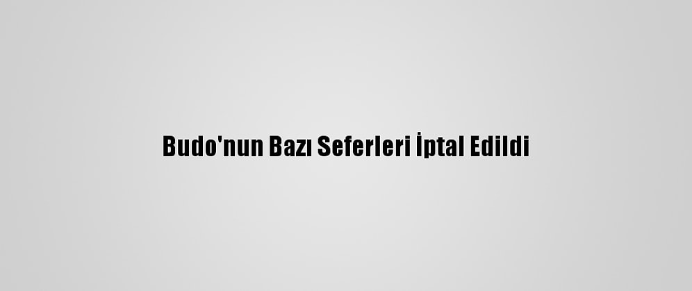 Budo'nun Bazı Seferleri İptal Edildi