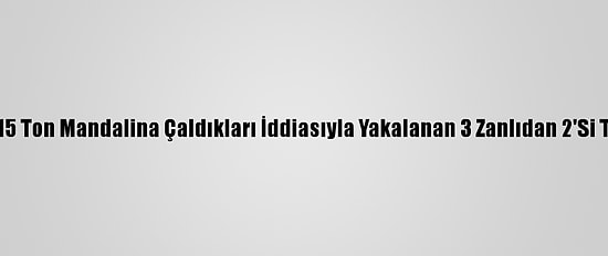Adana'da 15 Ton Mandalina Çaldıkları İddiasıyla Yakalanan 3 Zanlıdan 2'Si Tutuklandı