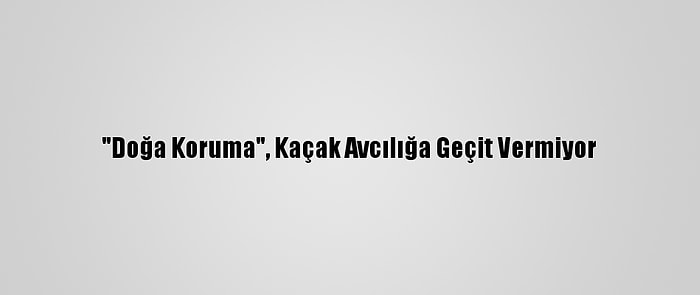 "Doğa Koruma", Kaçak Avcılığa Geçit Vermiyor