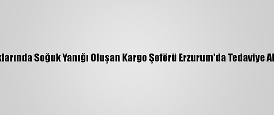 Ayaklarında Soğuk Yanığı Oluşan Kargo Şoförü Erzurum'da Tedaviye Alındı