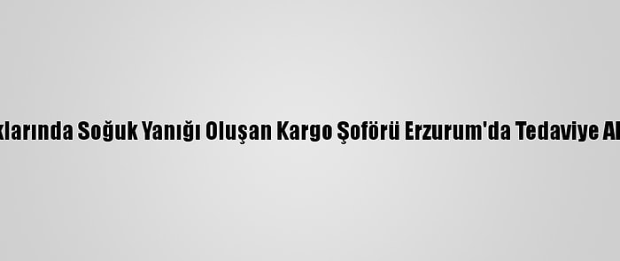 Ayaklarında Soğuk Yanığı Oluşan Kargo Şoförü Erzurum'da Tedaviye Alındı