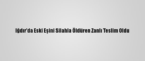 Iğdır'da Eski Eşini Silahla Öldüren Zanlı Teslim Oldu