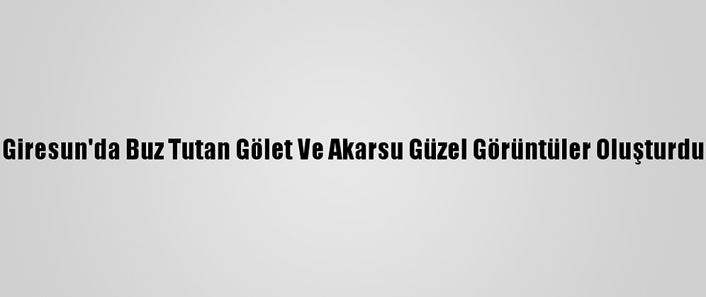 Giresun'da Buz Tutan Gölet Ve Akarsu Güzel Görüntüler Oluşturdu