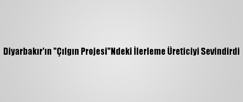 Diyarbakır'ın "Çılgın Projesi"Ndeki İlerleme Üreticiyi Sevindirdi