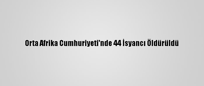 Orta Afrika Cumhuriyeti'nde 44 İsyancı Öldürüldü