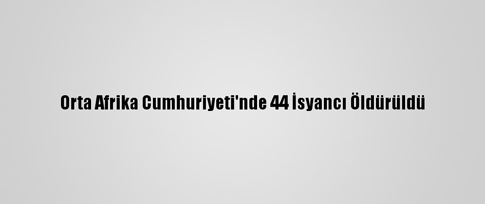 Orta Afrika Cumhuriyeti'nde 44 İsyancı Öldürüldü
