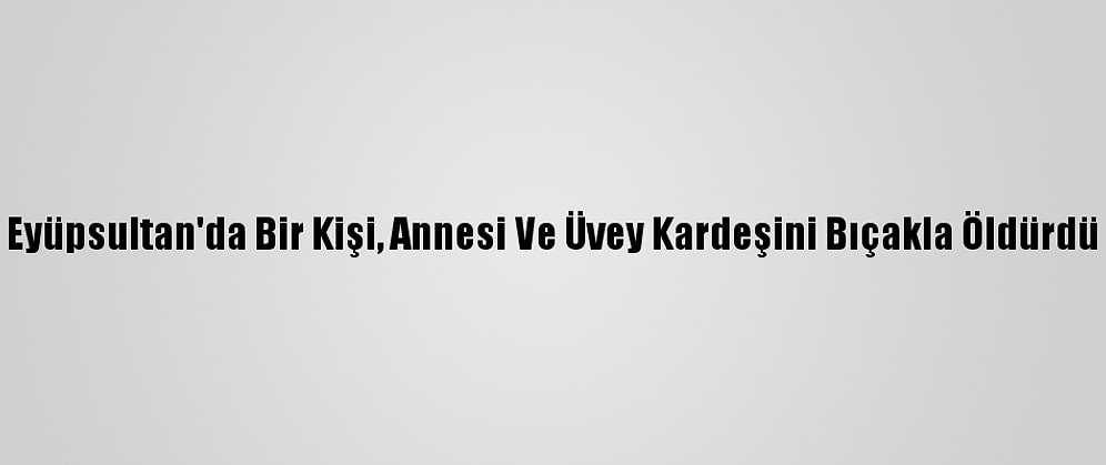 Eyüpsultan'da Bir Kişi, Annesi Ve Üvey Kardeşini Bıçakla Öldürdü