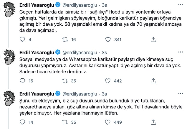 Dertlerinin sadece ticari kullanımla ilgili olduğunu iddia etti.