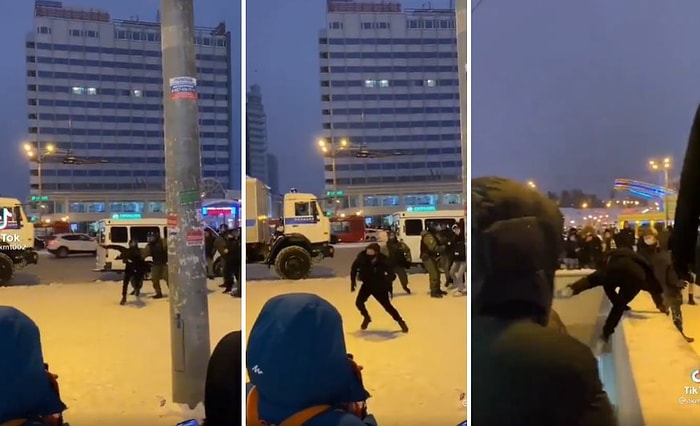 Moskova'daki Protestolar Sırasında Polisin Elinden Kaçan Gencin Adrenalin Dolu Kaçış Anı