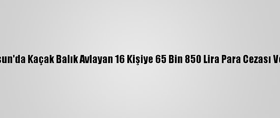 Samsun'da Kaçak Balık Avlayan 16 Kişiye 65 Bin 850 Lira Para Cezası Verildi