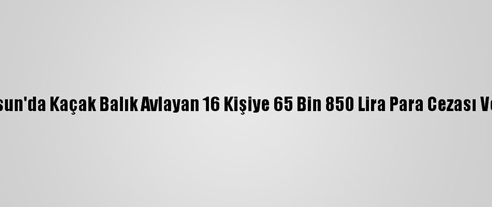 Samsun'da Kaçak Balık Avlayan 16 Kişiye 65 Bin 850 Lira Para Cezası Verildi