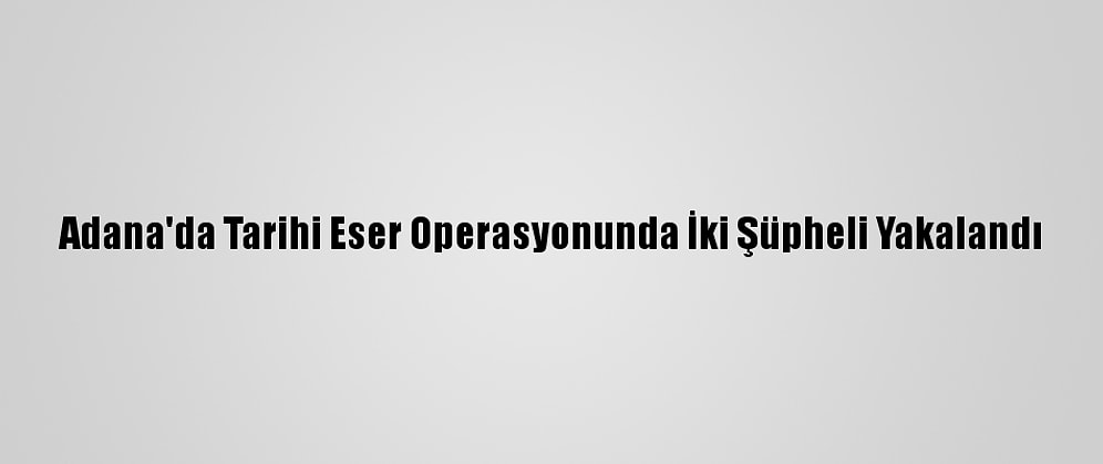 Adana'da Tarihi Eser Operasyonunda İki Şüpheli Yakalandı