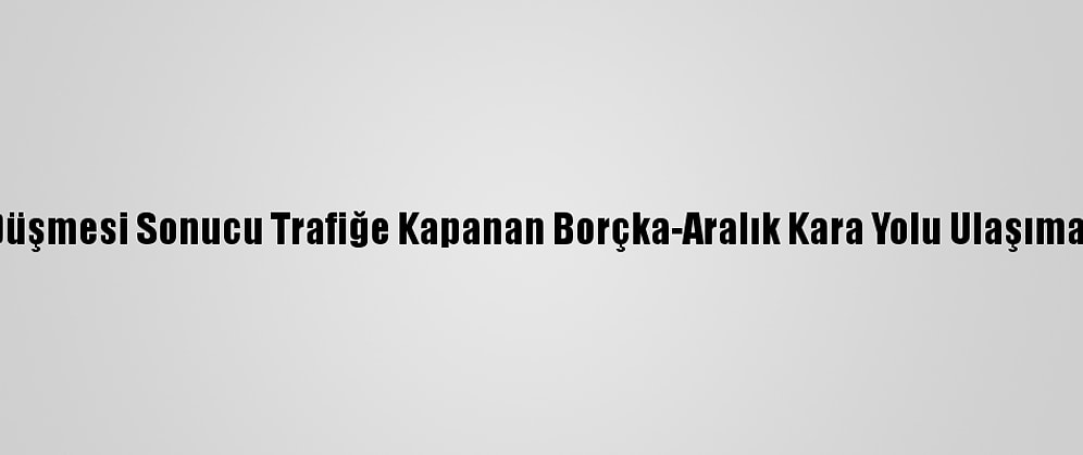 Kaya Düşmesi Sonucu Trafiğe Kapanan Borçka-Aralık Kara Yolu Ulaşıma Açıldı