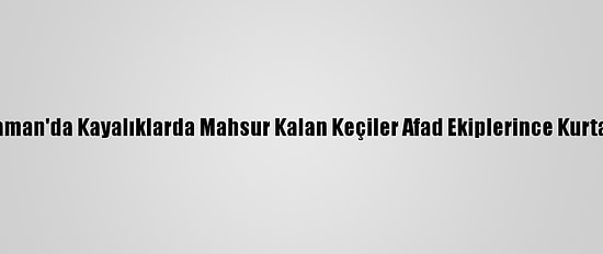 Adıyaman'da Kayalıklarda Mahsur Kalan Keçiler Afad Ekiplerince Kurtarıldı