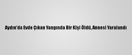 Aydın'da Evde Çıkan Yangında Bir Kişi Öldü, Annesi Yaralandı