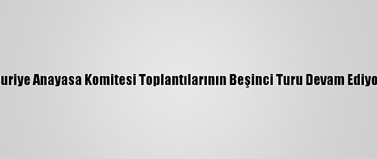 Suriye Anayasa Komitesi Toplantılarının Beşinci Turu Devam Ediyor