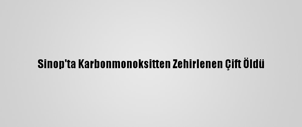 Sinop'ta Karbonmonoksitten Zehirlenen Çift Öldü