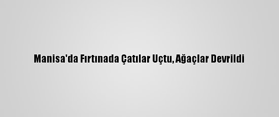 Manisa'da Fırtınada Çatılar Uçtu, Ağaçlar Devrildi